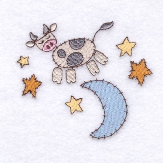 Picture of Cow Over the Moon Machine Embroidery Design