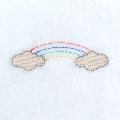 Clouds & Rainbow Machine Embroidery Design