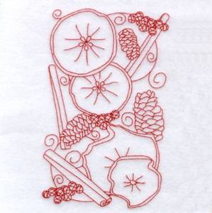 Picture of Country Apple Redwork Machine Embroidery Design