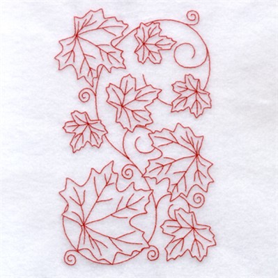 Maple Leaf Redwork Machine Embroidery Design