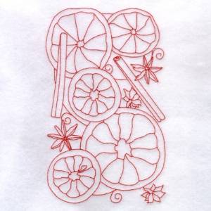 Picture of Orange Spice Redwork Machine Embroidery Design