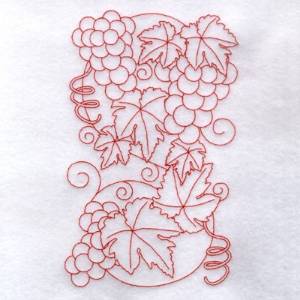 Picture of Grape Swirls Redwork Machine Embroidery Design
