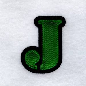 Picture of J - Stencil Applique Machine Embroidery Design