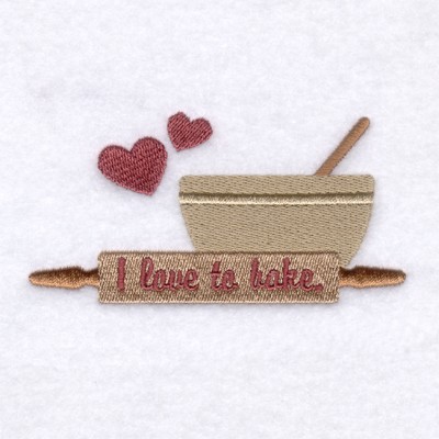 I Love To Bake Machine Embroidery Design