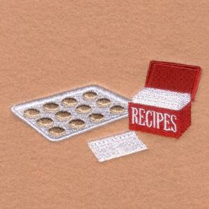 Picture of Recipe Box and Cookies Machine Embroidery Design