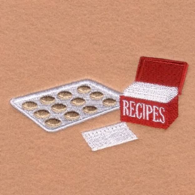 Picture of Recipe Box and Cookies Machine Embroidery Design