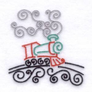 Picture of Train Swirl Machine Embroidery Design