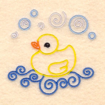 Rubber Duck Swirl Machine Embroidery Design