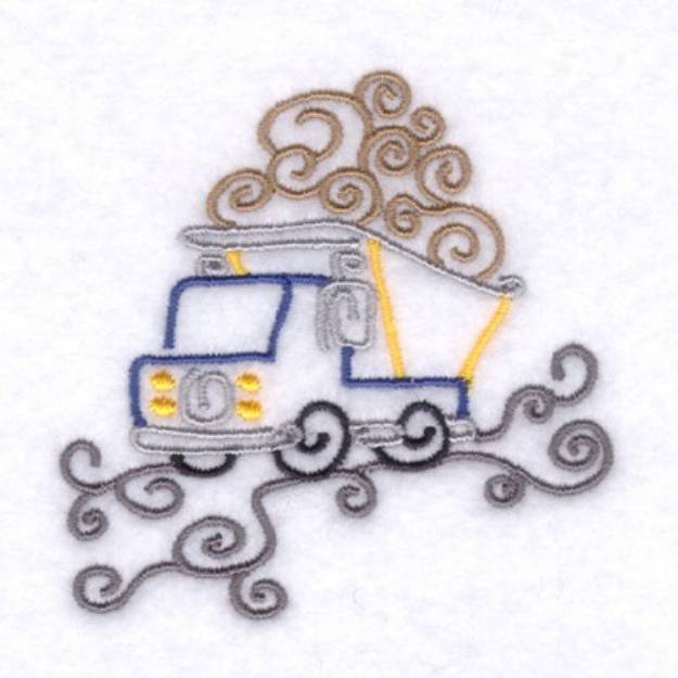Picture of Dump Truck Swirl Machine Embroidery Design