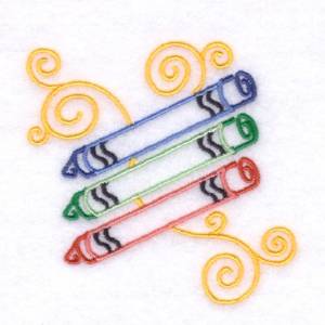 Picture of Crayons Swirl Machine Embroidery Design