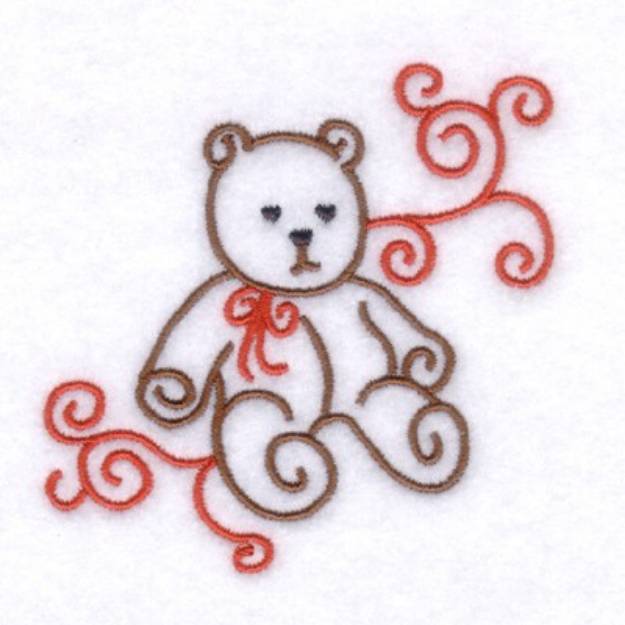 Picture of Bear Swirl Machine Embroidery Design
