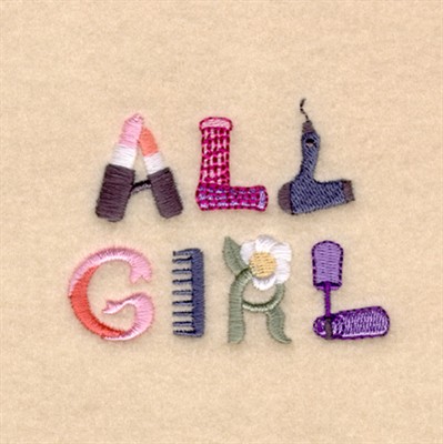 All Girl Machine Embroidery Design