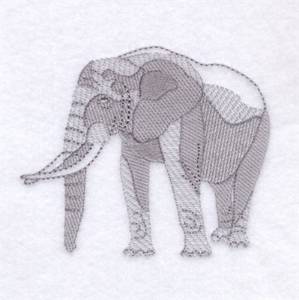 Picture of Elephant Toile Machine Embroidery Design