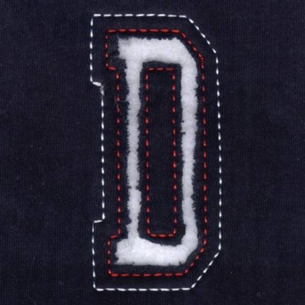 Picture of D - Cutout Letters Machine Embroidery Design