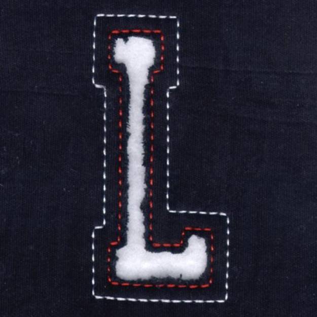 Picture of L - Cutout Letters Machine Embroidery Design