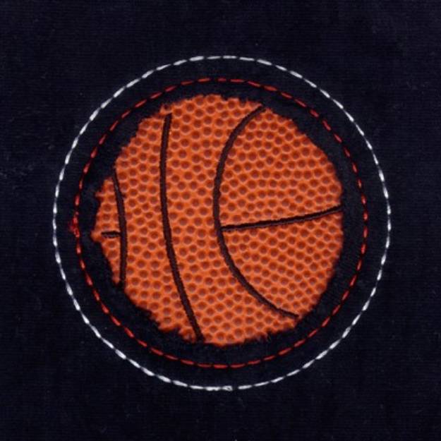 Picture of Basketball Cutout Machine Embroidery Design