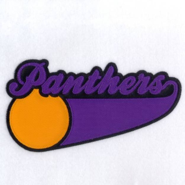 Picture of Panthers 3 Color Applique Machine Embroidery Design