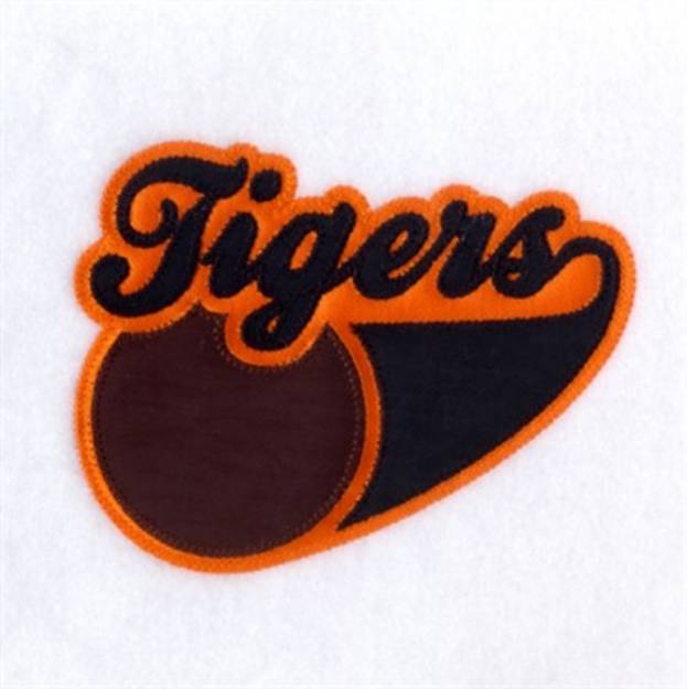 Picture of Tigers 3 Color Applique Machine Embroidery Design