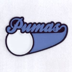 Picture of Pumas 3 Color Applique Machine Embroidery Design