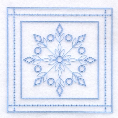 1 - Snowflake Quilt Square 9" Machine Embroidery Design