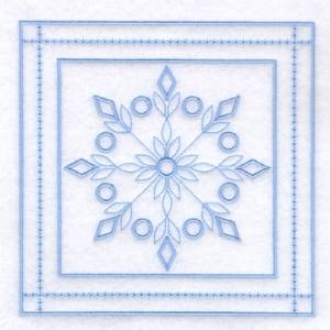 Picture of 1 - Snowflake Quilt Square 9" Machine Embroidery Design