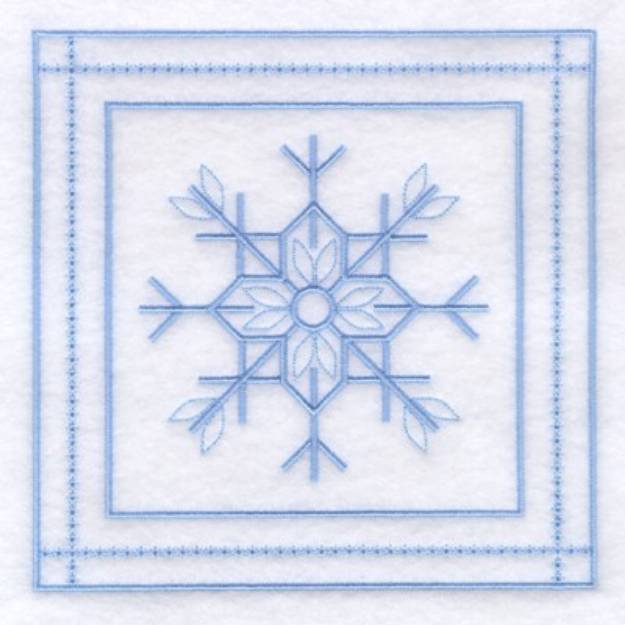 Picture of 3 - Snowflake Quilt Square 9" Machine Embroidery Design