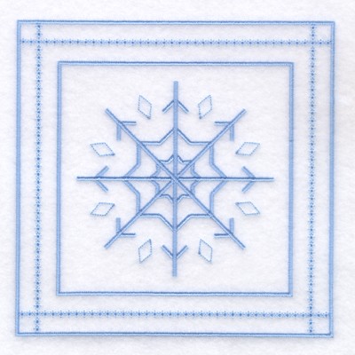 4 - Snowflake Quilt Square 9" Machine Embroidery Design