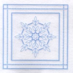 Picture of 5 - Snowflake Quilt Square 9" Machine Embroidery Design