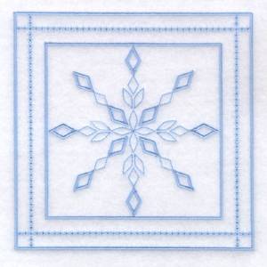 Picture of 6 - Snowflake Quilt Square 9" Machine Embroidery Design