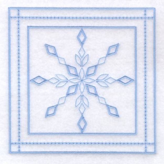 Picture of 6 - Snowflake Quilt Square 9" Machine Embroidery Design