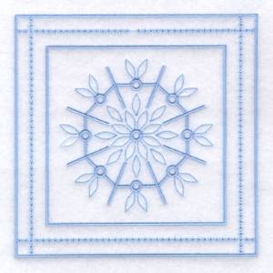 Picture of 8 - Snowflake Quilt Square 9" Machine Embroidery Design