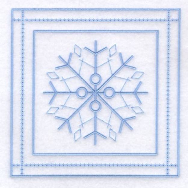Picture of 10 - Snowflake Quilt Square 9" Machine Embroidery Design