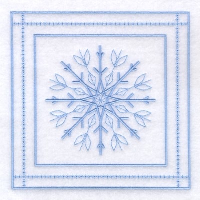 11 - Snowflake Quilt Square 9" Machine Embroidery Design