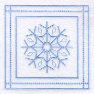 Picture of 12 - Snowflake Quilt Square 9" Machine Embroidery Design