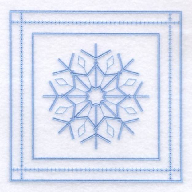 Picture of 12 - Snowflake Quilt Square 9" Machine Embroidery Design