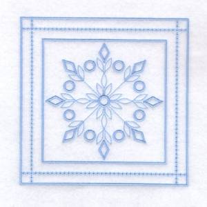 Picture of 1 - Snowflake Quilt Square 6" Machine Embroidery Design