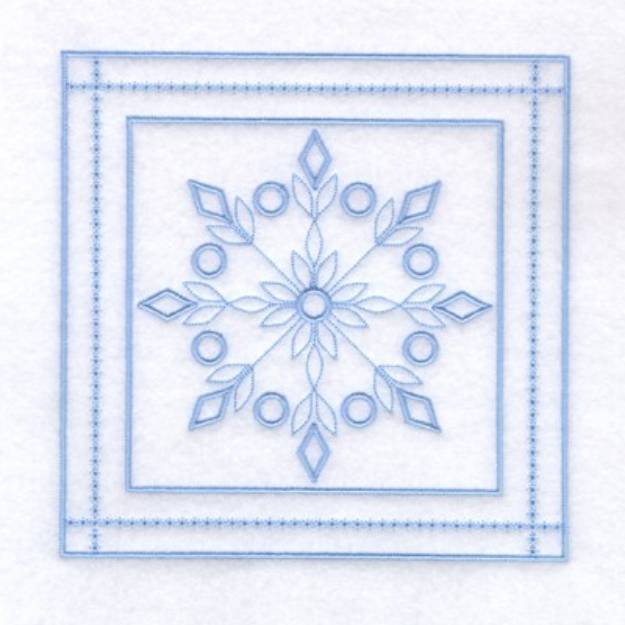 Picture of 1 - Snowflake Quilt Square 6" Machine Embroidery Design