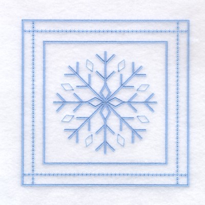 2 - Snowflake Quilt Square 6" Machine Embroidery Design