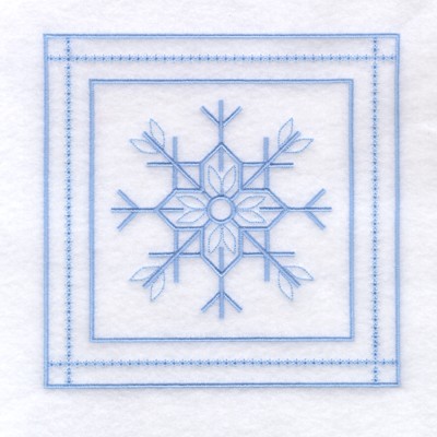 3 - Snowflake Quilt Square 6" Machine Embroidery Design