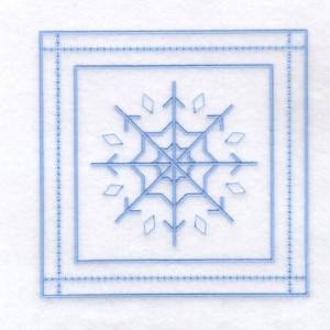 Picture of 4 - Snowflake Quilt Square 6" Machine Embroidery Design