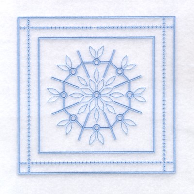 8 - Snowflake Quilt Square 6" Machine Embroidery Design