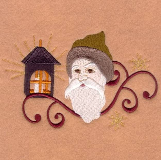 Picture of Lantern Santa Machine Embroidery Design