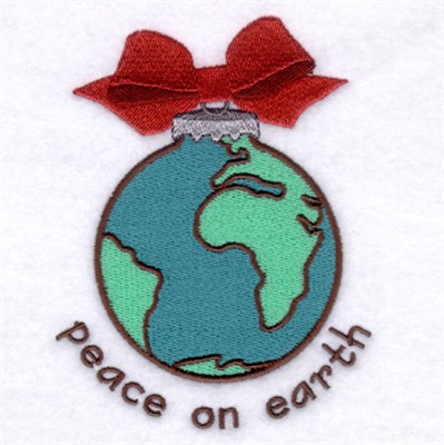 Peace On Earth Ornament Machine Embroidery Design