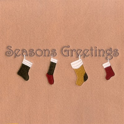 Seasons Greetings Stockings Machine Embroidery Design