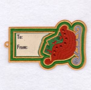 Picture of Sleigh Gift Tag Machine Embroidery Design