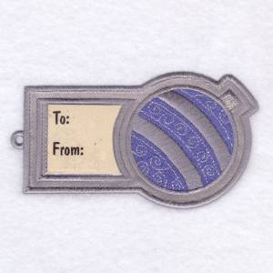 Picture of Ornament Gift Tag Machine Embroidery Design