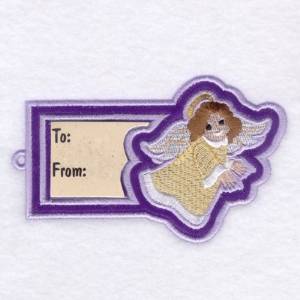 Picture of Angel Gift Tag Machine Embroidery Design