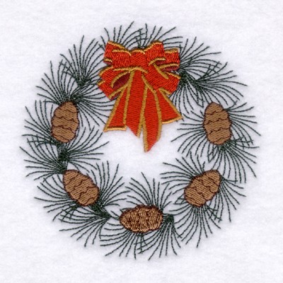 Pine Cone Wreath Machine Embroidery Design