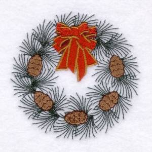 Picture of Pine Cone Wreath Machine Embroidery Design