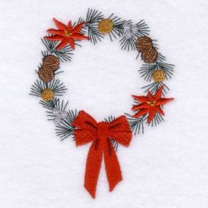 Picture of Poinsettia Wreath Machine Embroidery Design